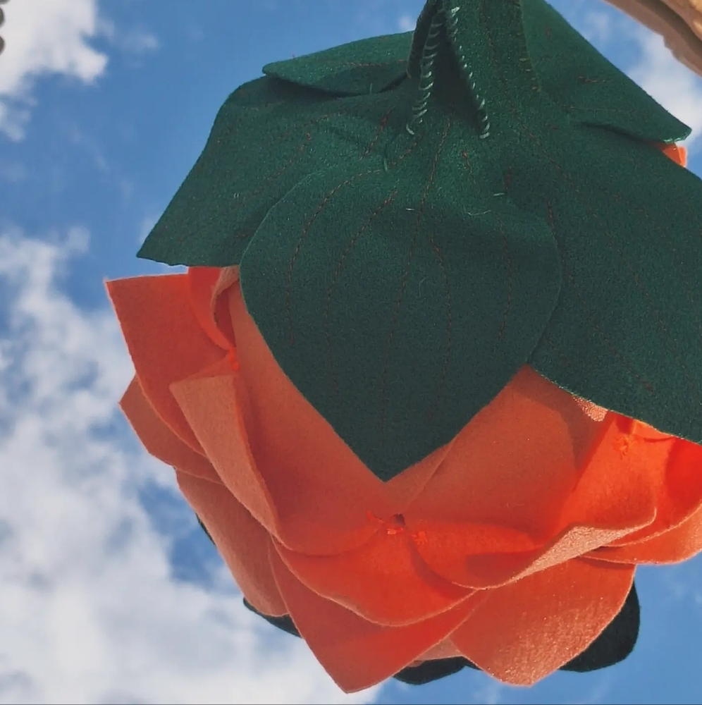 Orange Flower Hat REN FAIR